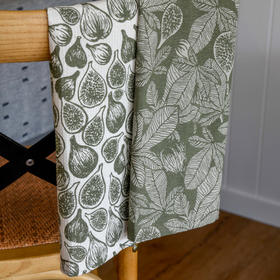 Fig Tree Tea Towel Pack Burnt Olive by Raine & Humble